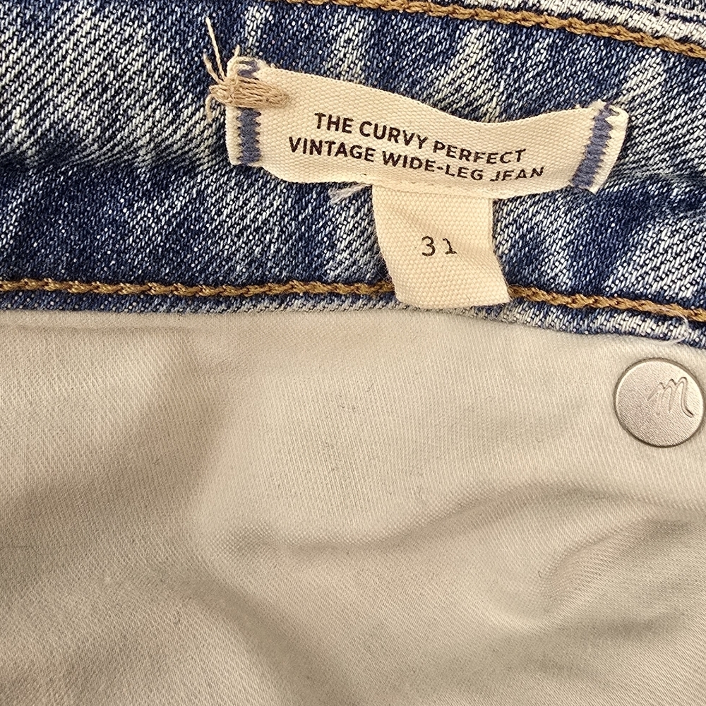 Madewell The Curvy Perfect Vintage Wide-Leg Jean Size 31 - Picture 5 of 9